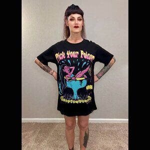 KillStar NWOT Pick Your Poison Tee Devil Girl Metal Witch Goth Martini Unisex L